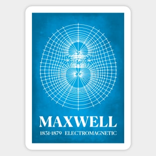 Magnetic lines James Clerk Maxwell electromagnetic waves Poster Sticker